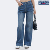Benimeria-Womens Jeans High Waist Wide Leg Streetwear Denime Pant