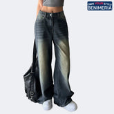 Benimeria-Womens Loose Fit Wide Leg Jeans Streetwear Denim Pant