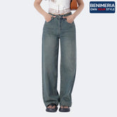 Benimeria-Women's Wide-leg jeans High-waisted skinny straight-leg pants