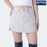 Benimeria-Women's High-waisted Notched Hem Skirts Y2K Style Denim Skorts