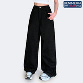 Benimeria-Womens Jeans Wide Leg Denim Pants With Pockets