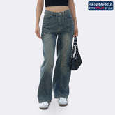 Benimeria-Star Wide-legged Jeans With Wide Slanted Pocke