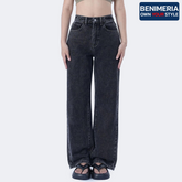Benimeria-Women's High-waisted Wide-leg Jeans Straight-leg Denim Pant