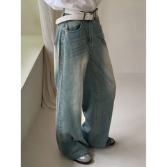 Benimeria-Womens Loose Fit Wide Leg Jeans Streetwear Denim Pant