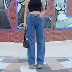 Benimeria-Womens Slant Pocket Boyfriend Jeans Street Denim Pants