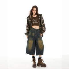 Benimeria - Women's American-style High Street Wide-leg 7/10 Jeans