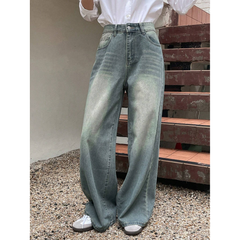 Benimeria-Womens Loose Fit Wide Leg Jeans Streetwear Denim Pant