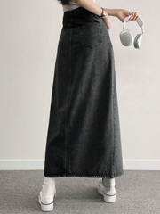 Benimeria-WomenSkirts Simple Daily Casual Denim