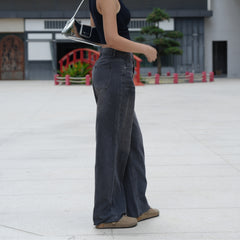 Benimeria-Womens High Wais Jeans twide leg Straight Streetwear Leg Denim Pants