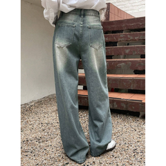 Benimeria-Womens Loose Fit Wide Leg Jeans Streetwear Denim Pant