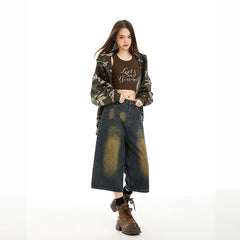 Benimeria - Women's American-style High Street Wide-leg 7/10 Jeans