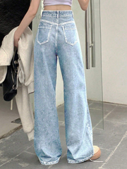 Benimeria-High-Waist Wide Leg Denim Pants