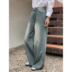 Benimeria-Womens Loose Fit Wide Leg Jeans Streetwear Denim Pant