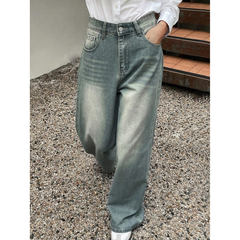 Benimeria-Womens Loose Fit Wide Leg Jeans Streetwear Denim Pant