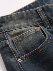 Benimeria-Womens Loose Fit Wide Leg Jeans Streetwear Denim Pant