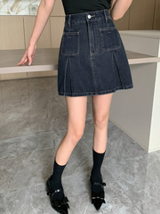 Benimeria-Womens Cargo Simple Daily Casual Denim Skirt