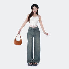 Benimeria-Women's Wide-leg jeans High-waisted skinny straight-leg pants