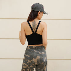 Benimeria-Womens Crisscross BackCrop Sports Tank Top