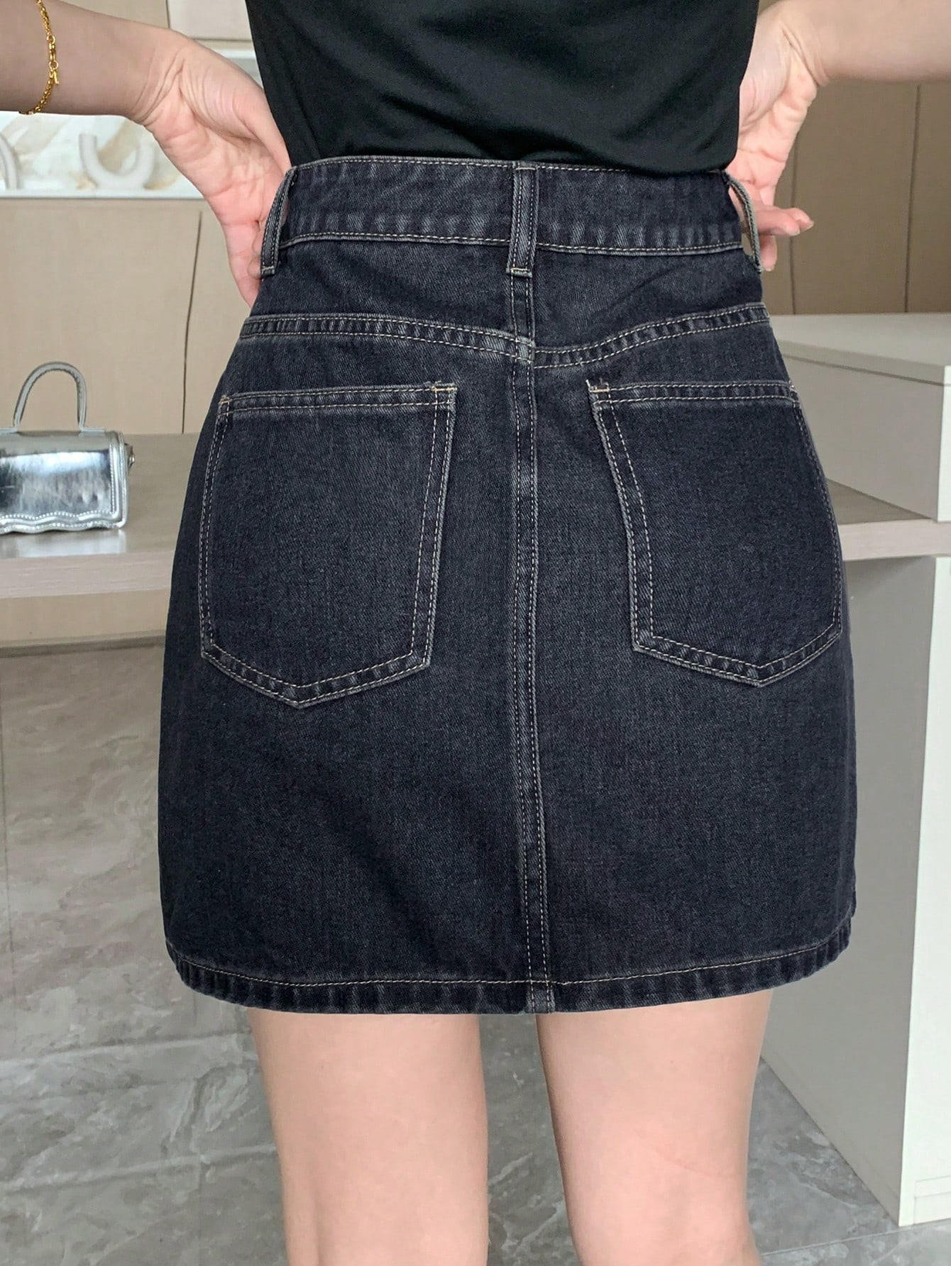 Benimeria-Womens Cargo Simple Daily Casual Denim Skirt