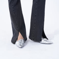 Benimeria-Women's High Waisted Flared Jeans Split Denim Pants