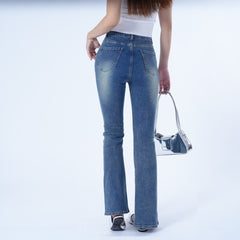 Benimeria-Women's High waisted split flaredpants for slimming and slightly flared jeans