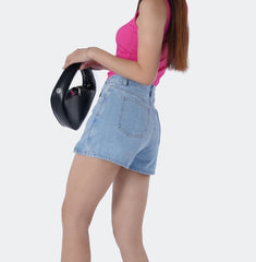 Benimeria-Women's High-waisted Notched Hem Skirts Y2K Style Denim Skorts