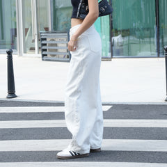 Benimeria-Solid Color Loose Harem Denim Pants