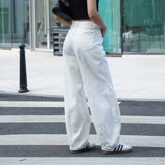 Benimeria-Solid Color Loose Harem Denim Pants