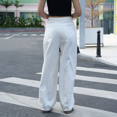 Benimeria-Solid Color Loose Harem Denim Pants
