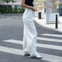 Benimeria-Solid Color Loose Harem Denim Pants