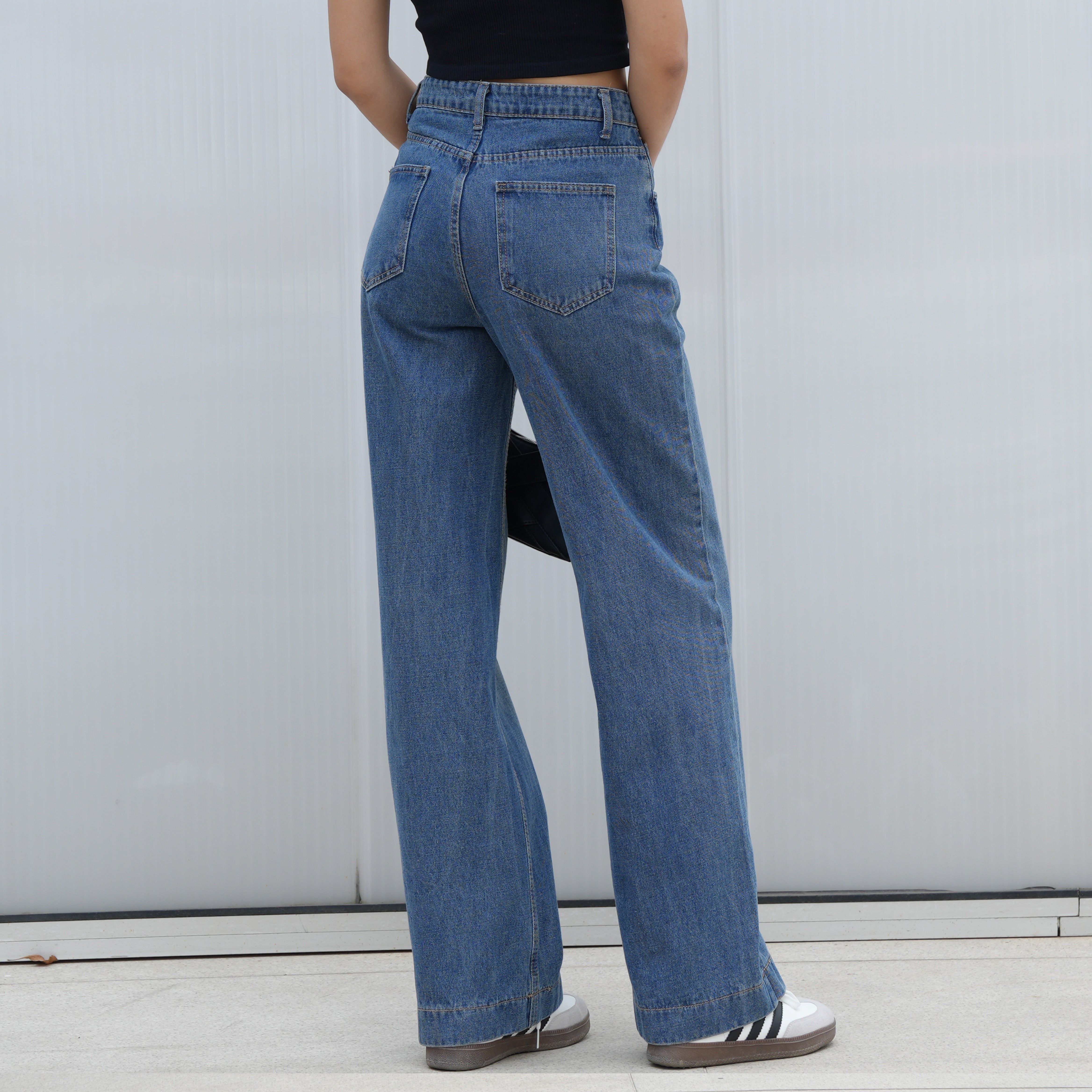 Benimeria-Womens Jeans High Waist Wide Leg Streetwear Denime Pant