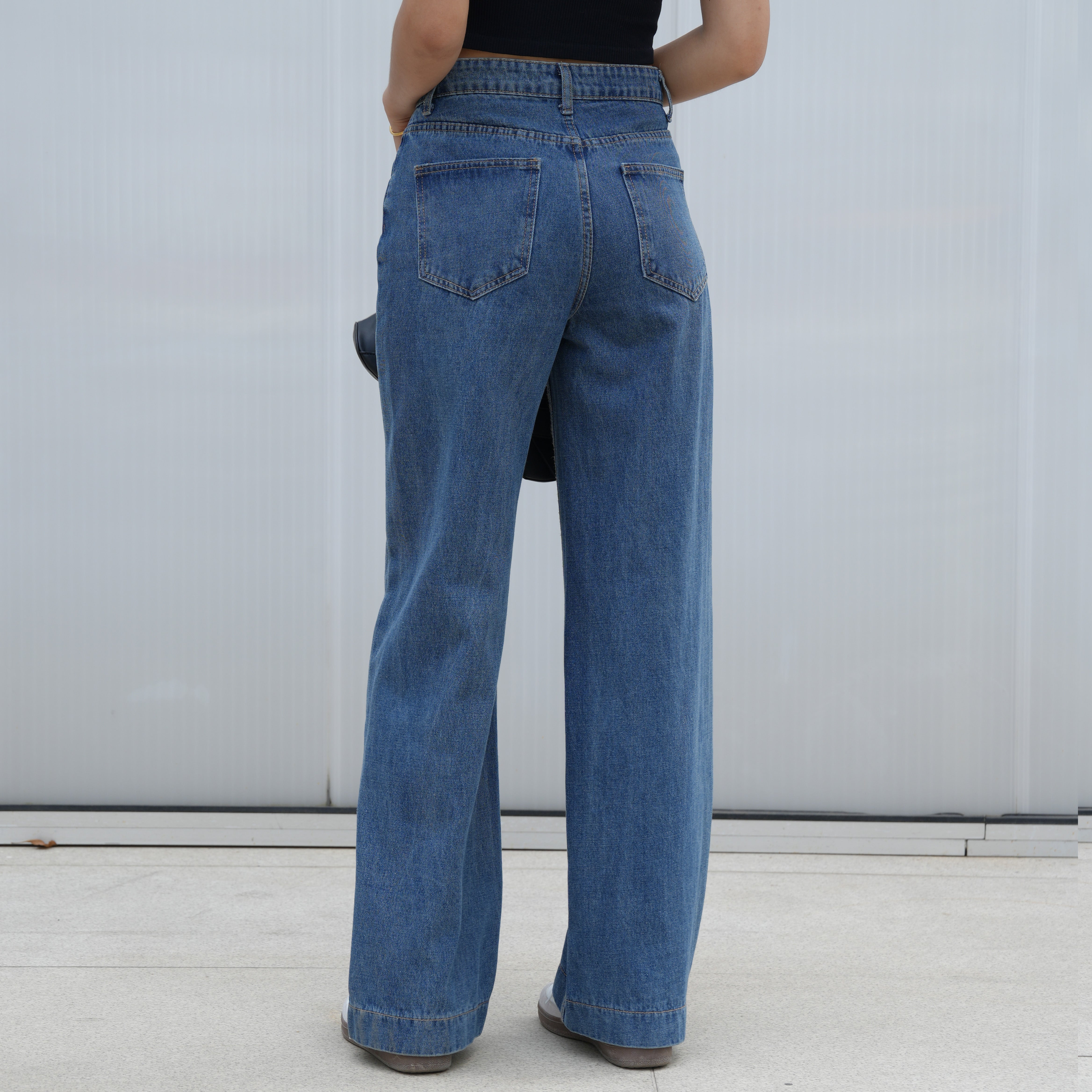 Benimeria-Womens Jeans High Waist Wide Leg Streetwear Denime Pant