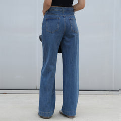 Benimeria-Womens Jeans High Waist Wide Leg Streetwear Denime Pant