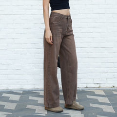 Benimeria-Womens High-waisted Jeans Wide-leg Streetwear Denim Pants