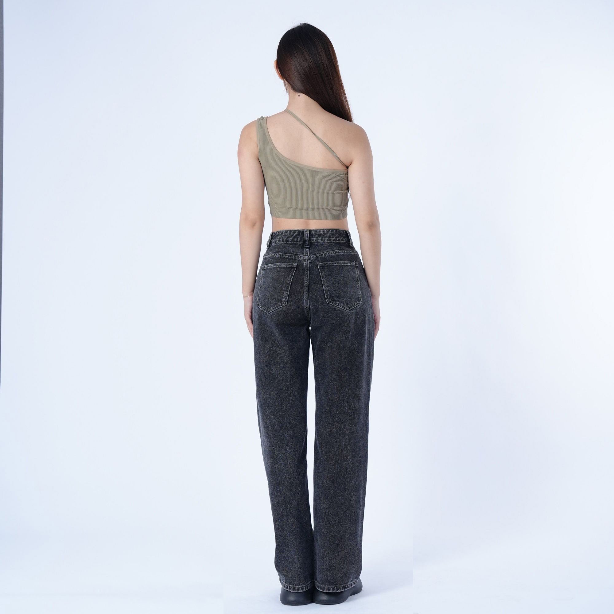Benimeria-Women's High-waisted Wide-leg Jeans Straight-leg Denim Pant