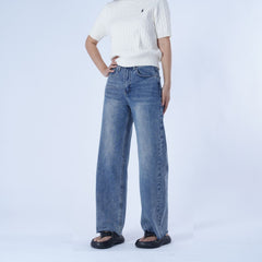 Benimeria-Women's High Waistwide leg Jeans Straight Leg Pants