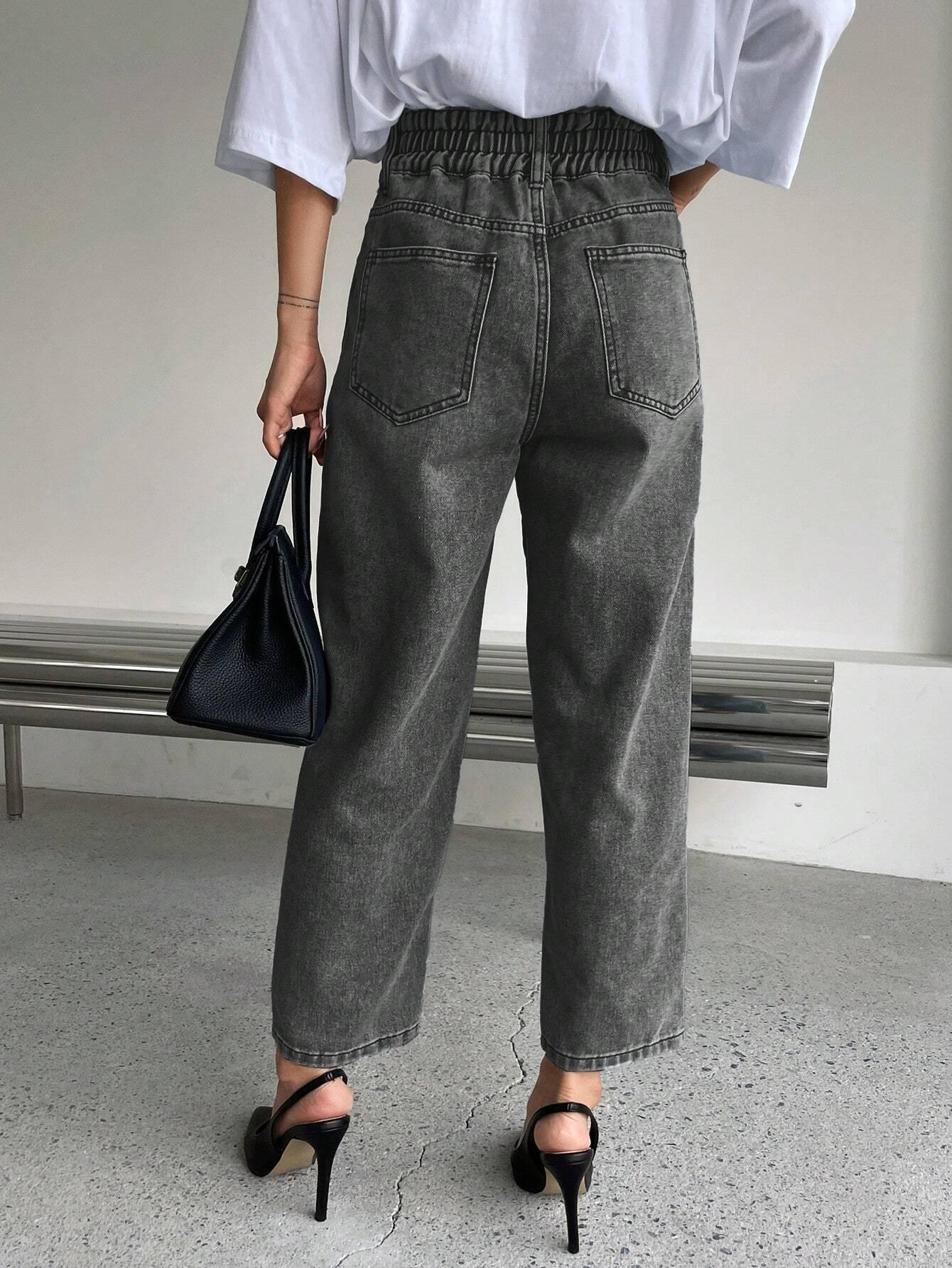 Benimeria-Ladies Solid Jeans Color Simple Daily Denim Work Style Pants